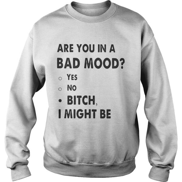 Are you in a bad mood yes no bitch I might be shirt