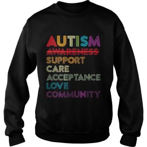 Autism awareness support care acceptance love community shirt 3