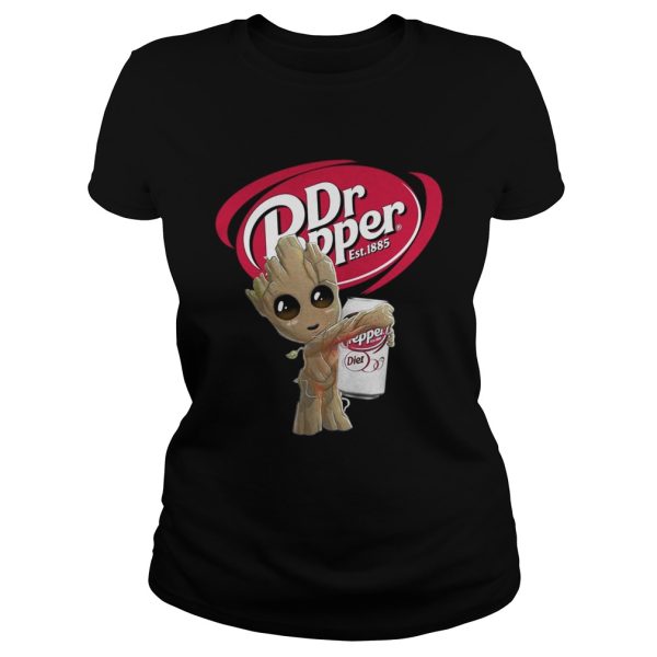 Baby Groot hug Dr Pepper shirt