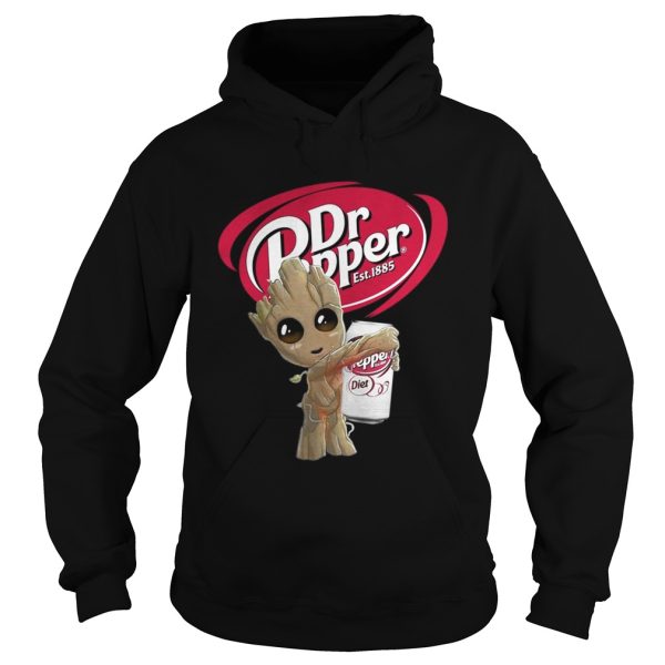 Baby Groot hug Dr Pepper shirt