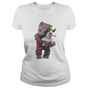 Baby Groot hug unicorn shirt 1