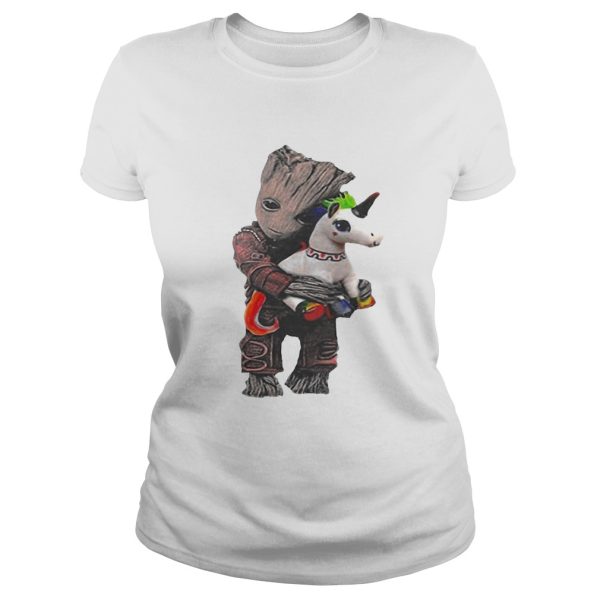 Baby Groot hug unicorn shirt