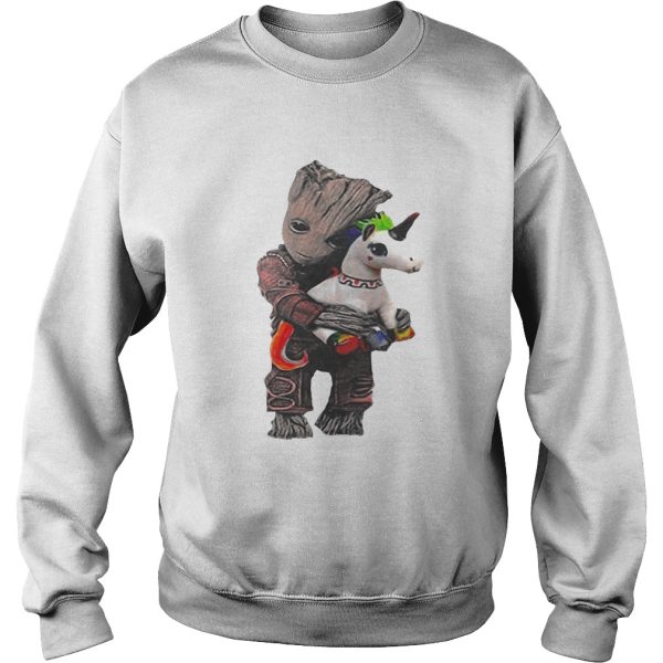 Baby Groot hug unicorn shirt