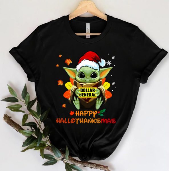 Baby Yoda santa happy hallothanksmas halloween shirt, Christmas gifts, Autumn shirt