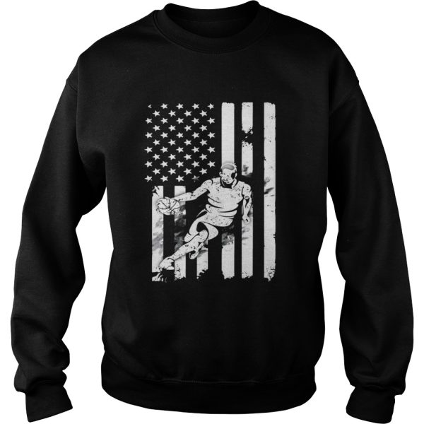 Basketball Player With American Flag T-Shirt