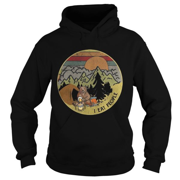 Bear camping I eat people sunset retro shirt