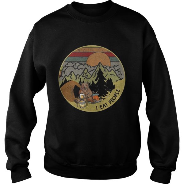 Bear camping I eat people sunset retro shirt