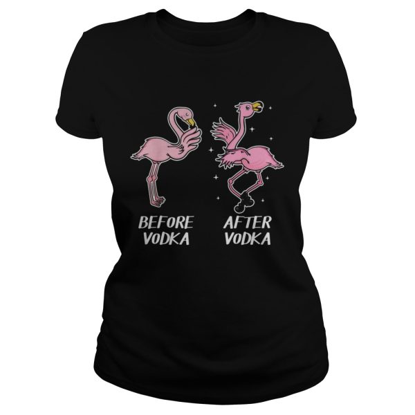 Before vodka and after vodka Flamingo shirts