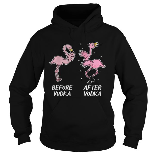 Before vodka and after vodka Flamingo shirts