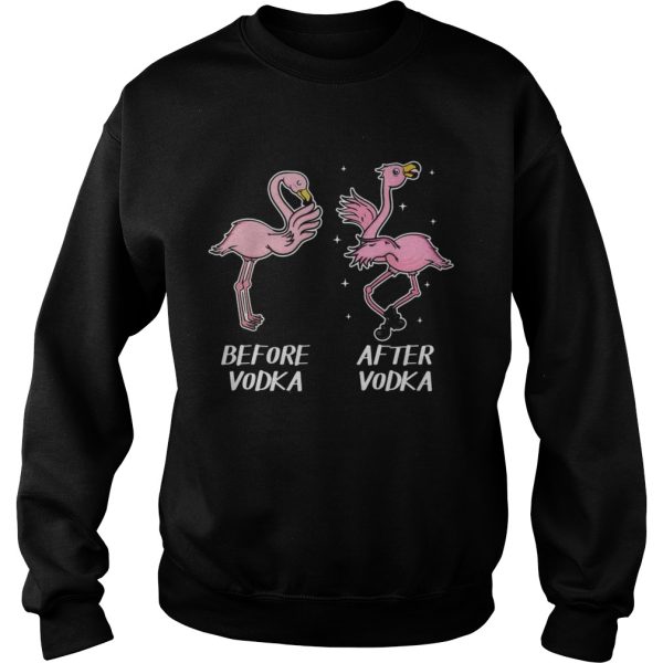 Before vodka and after vodka Flamingo shirts