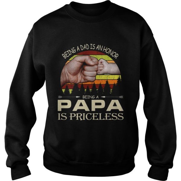 Being a dad is an honor being a papa is priceless vintage sunset shirt