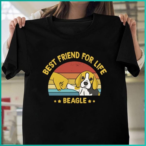 Best friend for life beagle retro sunset vintage shirt