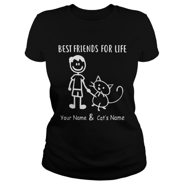 Best friends for your name and cat’s name shirt