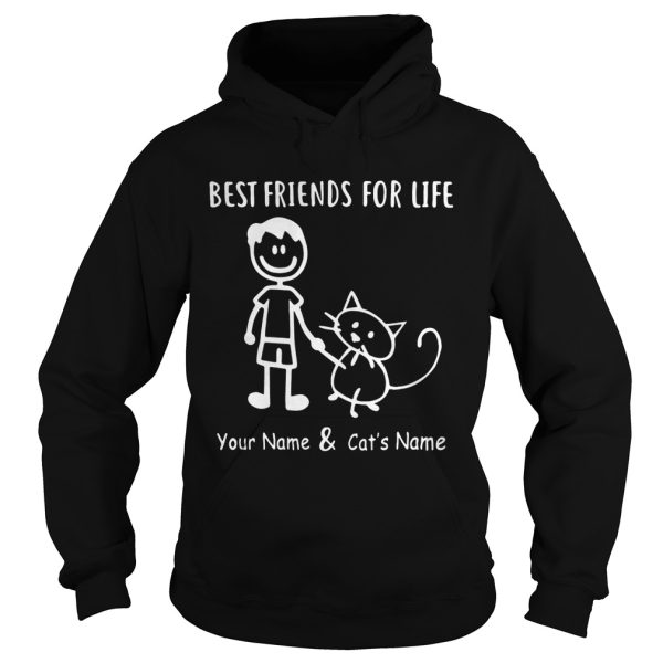 Best friends for your name and cat’s name shirt