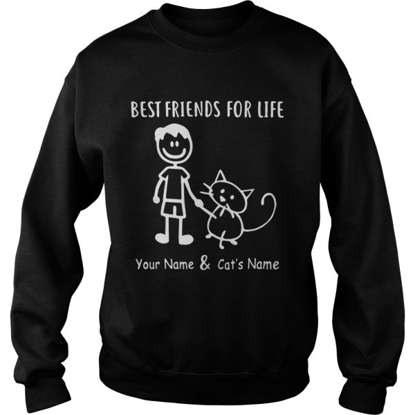 Best friends for your name and cat’s name shirt