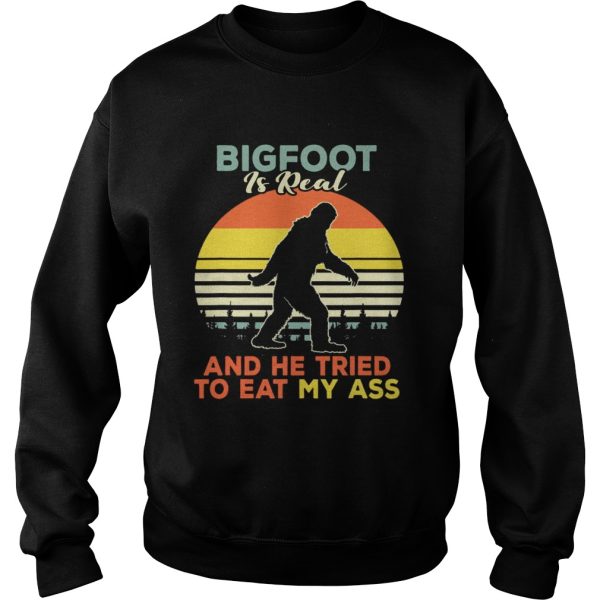 Bigfoot is real and he tried to eat my ass vintage sunset tshirts