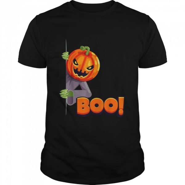 Boo Peekaboo Jackolantern Scary Halloween Pumpkin Shirt