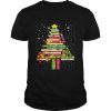 Books Christmas Tree Xmas Librarian Book Lovers Pajama T-Shirt