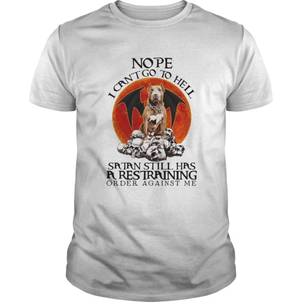 Boxer skulls nope i cant go to hell satan still has a restraining order against me sunset shirt