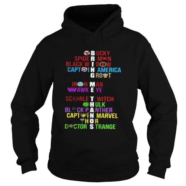 Bring Me Thanos Bucky Spiderman Black Widow Captain America Groot shirt