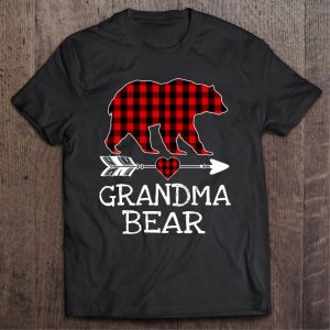 Buffalo plaid Grandma Bear Christmas shirt 2