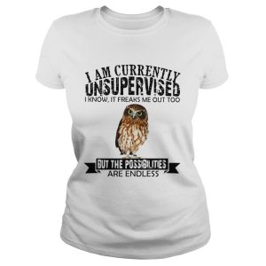Burrowing Owl I am currently Unsupervised I know it freaks me out too but the possibilities are endless shirt 1