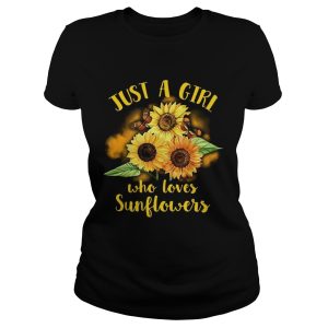 Butterfly Just a girl who loves sunflowers shirt 1