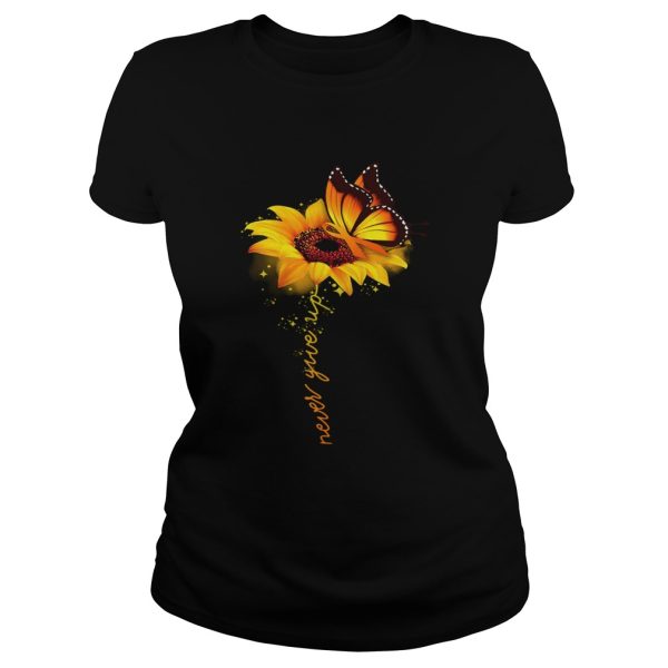 Butterfly sunflower never give up raise multiple sclerosis awareness shirt