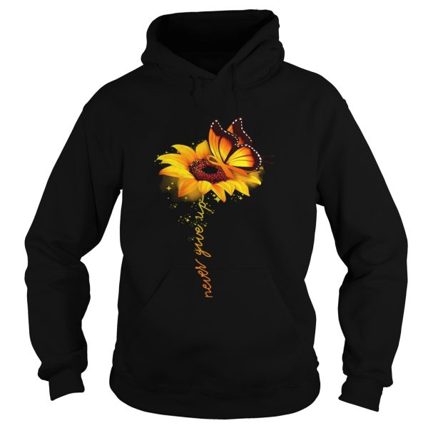 Butterfly sunflower never give up raise multiple sclerosis awareness shirt