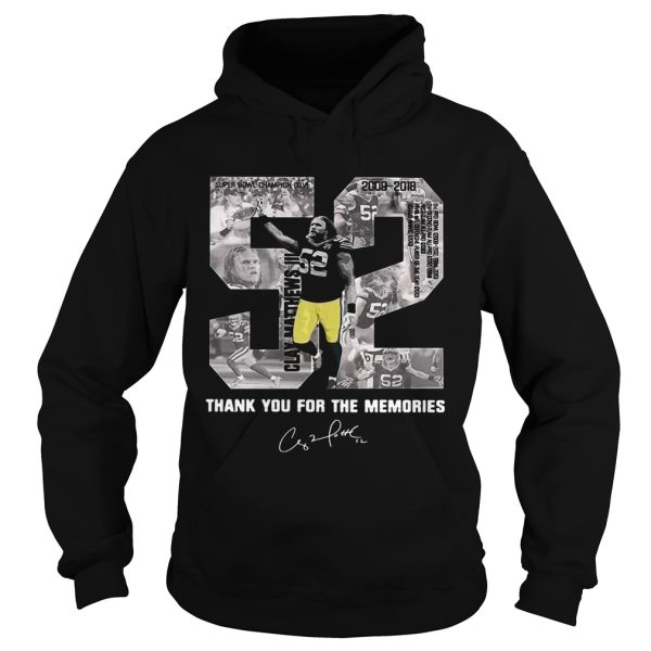 Buy Clay Matthews 52 Thank You For The Memories shirt