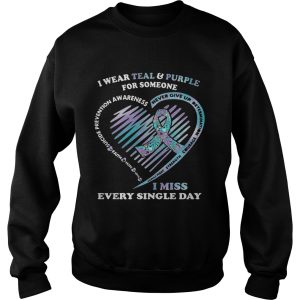 Cancer I wear teal and purple for someone I miss every single day suicide prevention awareness shirt 3