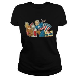 Captain America Bernie Sanders vs Donald Trump Democratic DNC Convention fell the Bern shirt 1