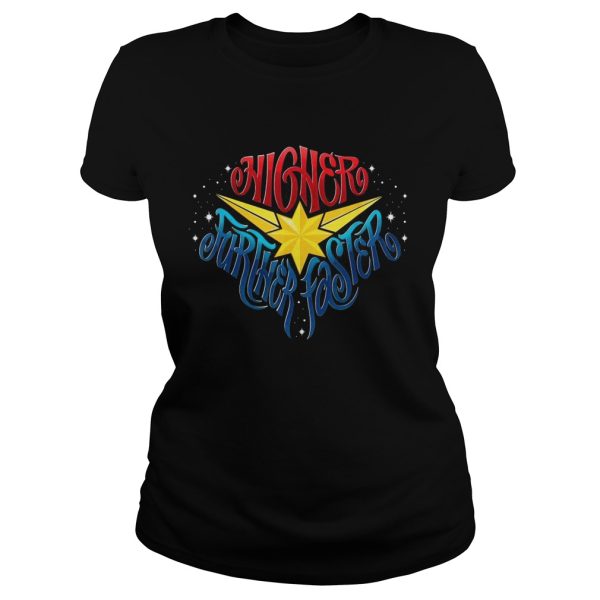 Captain Marvel higher further star shirt