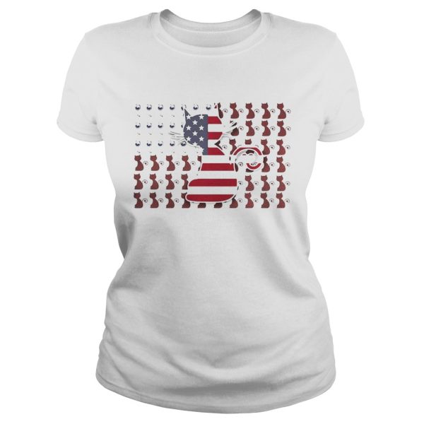 Cat and Wine American Flag shirt