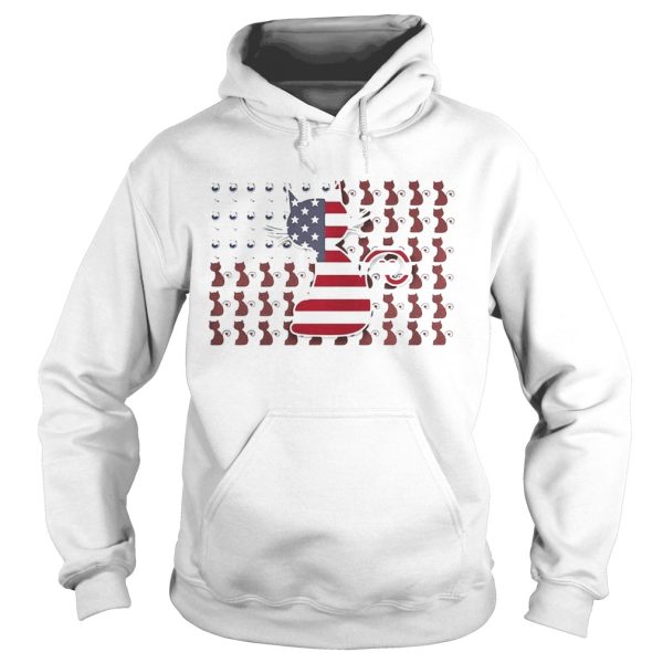 Cat and Wine American Flag shirt