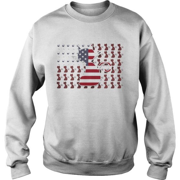 Cat and Wine American Flag shirt