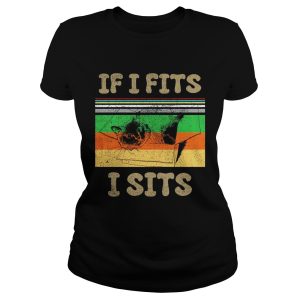 Cat if I fits I sits vintage sunset shirt 1