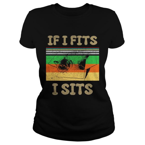 Cat if I fits I sits vintage sunset shirt