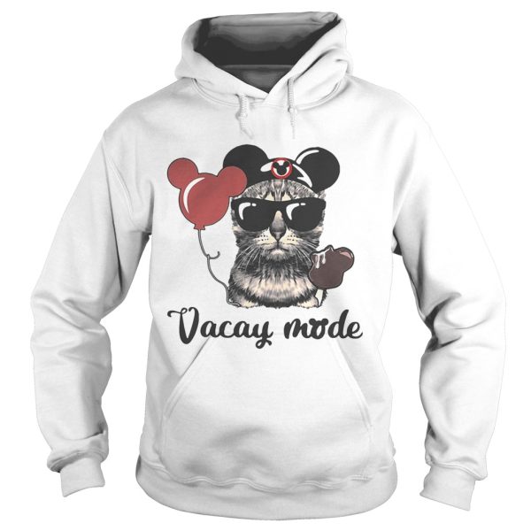 Cat with Mickey Mouse ears vacay mode shirt