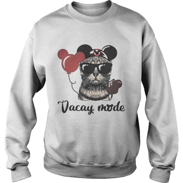 Cat with Mickey Mouse ears vacay mode shirt