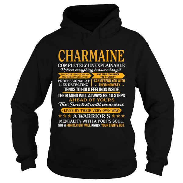 Charmaine completely unexplainable notices everything but won’t say shirt