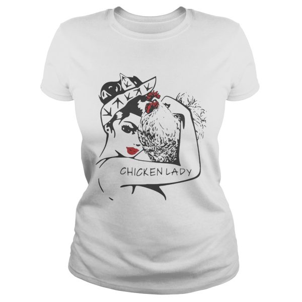 Chicken and strong woman chicken lady shirt