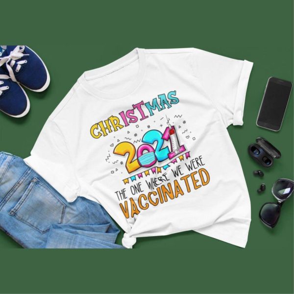 Christmas 2021 the one where we were vaccinated shirt, Pandemic gifts, Christmas gifts