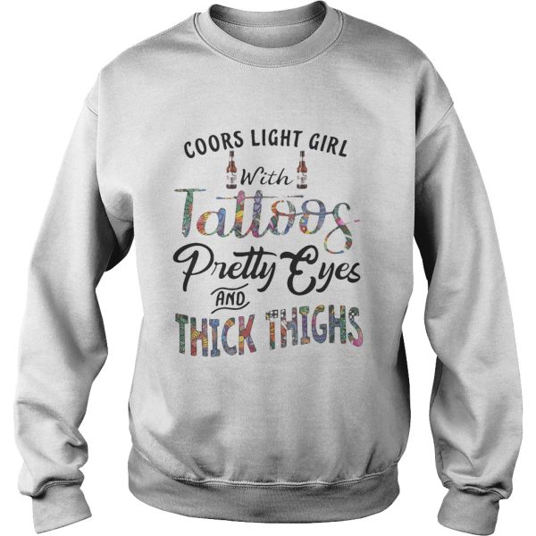 Coors Light girl with tattoos pretty eyes and thick things shirt