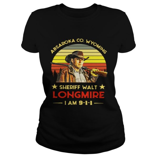 Craig Johnson Absaroka Co Wyoming Sheriff Walt Longmire I am 9 1 1 retro shirt