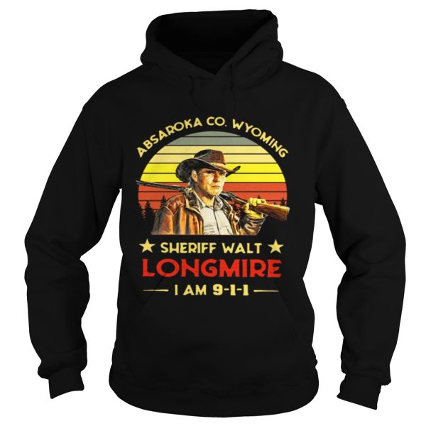 Craig Johnson Absaroka Co Wyoming Sheriff Walt Longmire I am 9 1 1 retro shirt