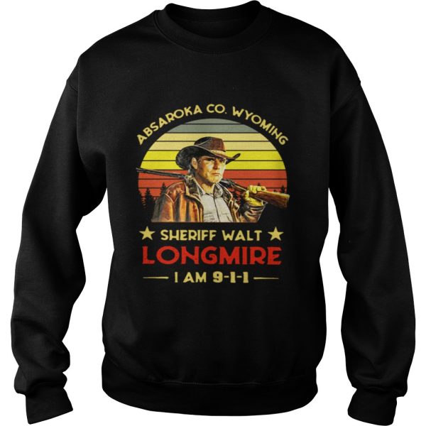 Craig Johnson Absaroka Co Wyoming Sheriff Walt Longmire I am 9 1 1 retro shirt