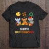 Cute Dog witch thanksgiving santa happy hallothanksmas christmas shirt