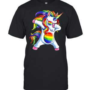 Dabbing unicorn gay pride lgbt shirt
