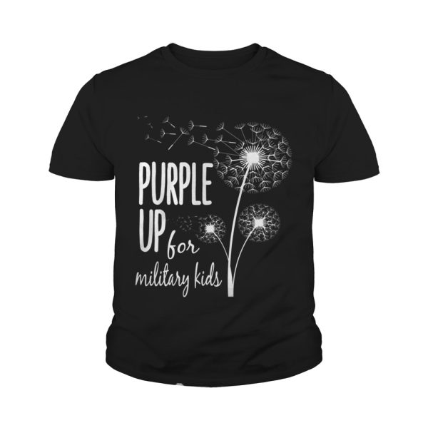 Dandelion purple up for military kids shirts